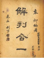解判合一  第5卷  刑事实体