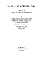 MANUAL OF METEOROLOGY VOLUME II COMPARATIVE METEOROLOGY