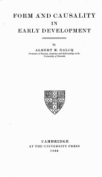 FORM AND CAUSALITY IN EARLY DEVELOPMENT