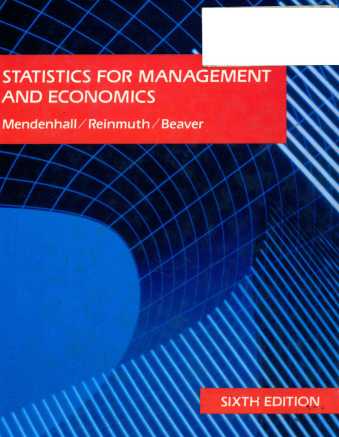 STATISTICS FOR MANAGEMENT AND ECONOMICS
