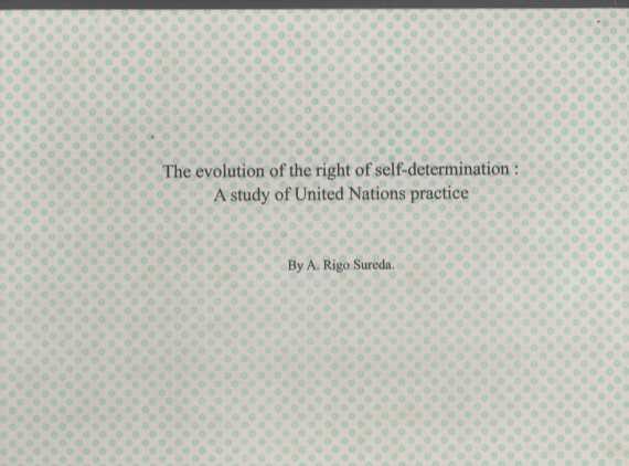 THE EVOLUTION OF THE RIGHT OF SELF-DETERMINATION