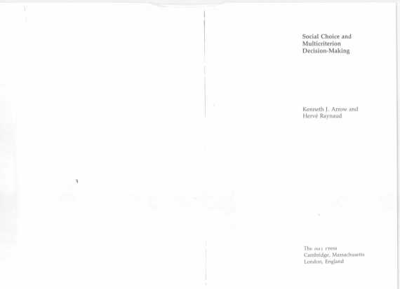 Social Choice and Mulicriterion Dcision-Making