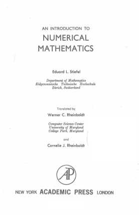 AN INTRODUCTION TO NUMERICAL MATHEMATICS