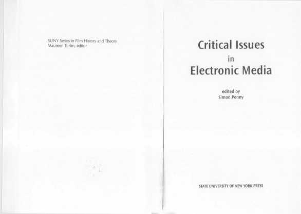 CRITICAL ISSUES IN ELECTRONIC MEDIA
