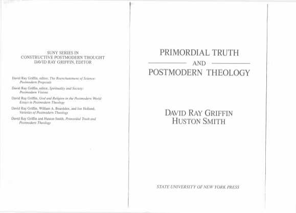 PRIMORDIAL TRUTH AND POSTMODERN THEOLOGY