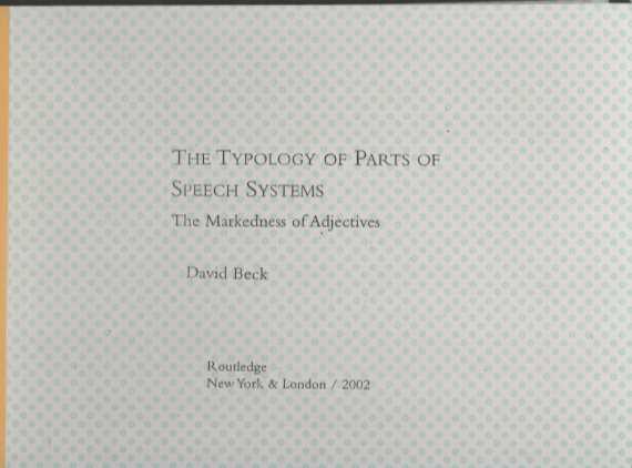 THE TYPOLOGY OF PARTS OF SPEECH SYSTEMS