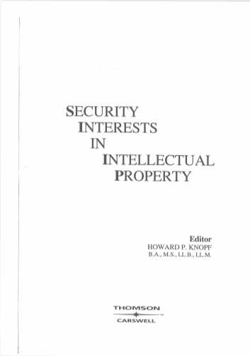 SECURITY INTERESTS IN INTELLECTUAL PROPERTY
