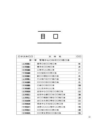 企业人员任职资格标准