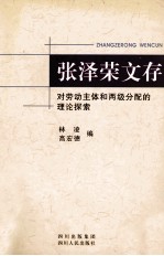 张泽荣文存  对劳动主体和两级分配的理论探索