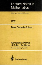 LECTURE NOTES IN MATHEMATICS 1232: ASYMPTOTIC ANALYSIS OF SOLITON PROBLEMS
